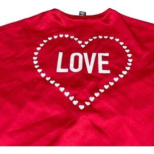Victoria Secret LOVE Red Polyester Satin Valentine Day Kimono Robe One Size Sexy